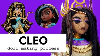 • handmade doll making process  cleo de nile  redesign monster high • [upl. by Helbonnas395]