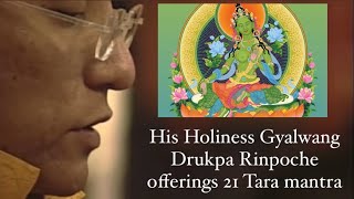 His holiness gyalwang drukpa Rinpoche offerings 21 Tara mantra [upl. by Trocki419]