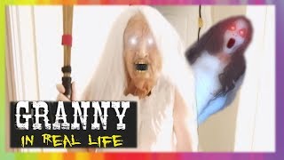 GRANNY Horror Game IN REAL LIFE GRANNY vs Slendrina  Screen Team [upl. by Scotney505]