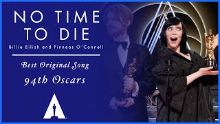 Billie Eilish and Finneas OConnells quotNo Time to Diequot Wins Best Original Song  94th Oscars [upl. by Noeruat]