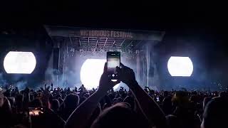 Fatboy slim takes on the Chemical brothers at Victorious festival 2024 [upl. by Laucsap887]