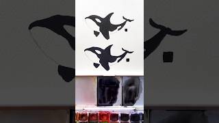 Black vs using a dark value in watercolor watercolorpainting watercolor watercolortutorial [upl. by Mungo802]