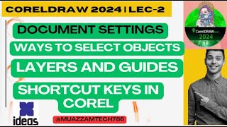 CorelDraw 2024 Lec2  Page size  Duplicate and Nudge  Layers  Guides  Pick tool  Shortcut keys [upl. by Delorenzo594]