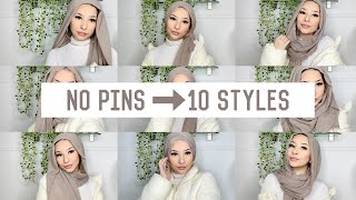 NO PIN HIJAB STYLES  crinkled scarf tutorial [upl. by Benedick]