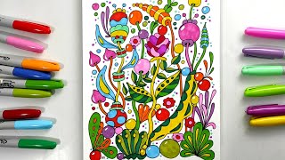 Original and colorful zentangle art a colorful world floral tangle art zen art [upl. by Symer]