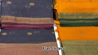 Most wanted  Bamboo silk Saree  Restocked  All over butta  Brocade Blouse   Flat 5 less 🪔 [upl. by Ilyk]