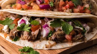 Mouthwatering Mexican Tacos Made With Slow Cooker Pork Carnitas [upl. by Lehar]