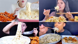 ASMR Best Creamy Pasta Mukbang No Talking Eating Sounds [upl. by Aihpledalihp997]