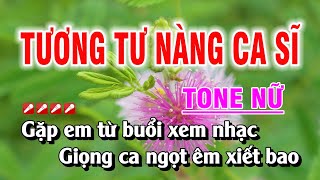 Karaoke Tương Tư Nàng Ca Sĩ Tone Nữ Nhạc Sống Dễ Hát  Duy Chiến [upl. by Berke]