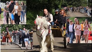 Fast Lane Traffic Appleby Horse Fair Women and Horses on Carriage Cart [upl. by Laura526]