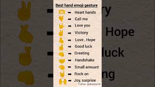 Emoji Hand Gestures Meaning  Common English Words With Hindi Meaning  Social Media Hand Gestures [upl. by Lenhard]