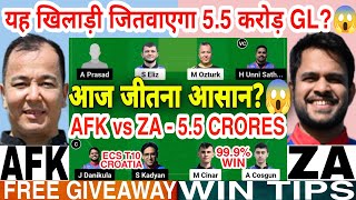 AFK vs ZA Dream11 Prediction  AFK vs ZA Dream11 Team Of Today Match  ECS T10 Dream11 Team [upl. by Hako]