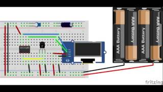 Attiny85 LM35 Oled i2c 128x64 [upl. by Nospmoht791]