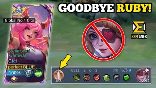 CICI BEST BUILD TO DOMINATE RUBY IN EXP LANE😱 100 broken💀  CICI VS RUBY MLBB🔥 [upl. by Tutt]