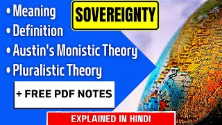 POLITICAL SCIENCE Meaning Definition of Sovereignty  Monistic amp Pluralistic Theories BA BA LLB [upl. by Oisor]