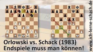 Zuschaueranalyse Orlowski vs Schack 1983 quotEndspiele muss man könnenquot [upl. by Nylirahs191]