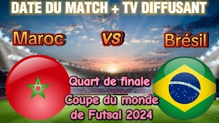 Maroc vs Brésil 🔥 quart de finale de la coupe du monde de futsal 2024 [upl. by Devonne]