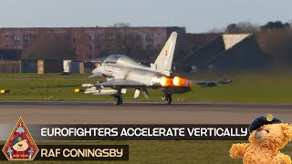 EUROFIGHTER TYPHOONS ACCELERATE VERTICALLY WITH BREATHTAKING PERFORMACE TAKE OFF • RAF CONINGSBY [upl. by Rahman]