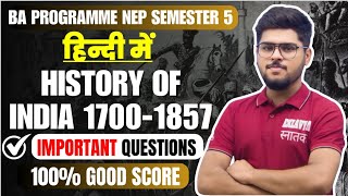 History Of India 17001857 Most important questions answer  BA Programme Semester 5  NEP DU [upl. by Onitrof394]