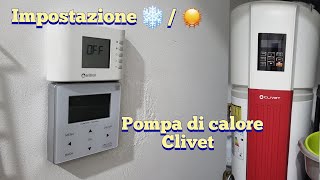 IMPOSTARE MODALITA CALDO  FREDDO POMPA DI CALORE CLIVET SWAN 190  TERMOSTATO SEITRON [upl. by Orose509]