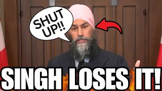 Jagmeet Singh Gets ANGRY With Reporters On LIVE TV [upl. by Gievlos]