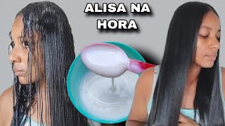 CABELO LISO ESCORRIDO SEM QUÍMICA ALISA NA 1 APLICAÇÃO  ALISA NA HORA [upl. by Yaja]