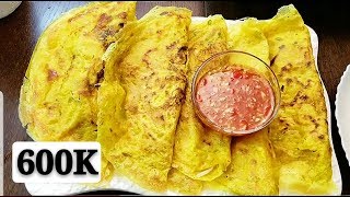 BÁNH XÈO CÔ HÀMOP 600K NO BAO BỤNG  MAKING Vietnamese Pancake [upl. by Ayama]