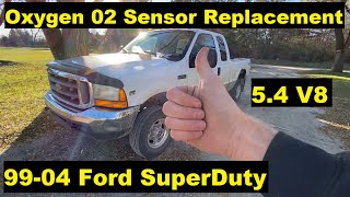 Replace O2 Oxygen Sensors Ford Super Duty F250 F350 99 00 01 02 03 04 1999 2000 2001 2002 2003 2004 [upl. by Buschi]