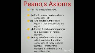 what is Peanos Axioms Peanos Axiomssuccessorshortsvideo [upl. by Etra145]