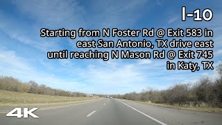 I10 San Antonio TX to Houston TX 4K [upl. by Cannice]