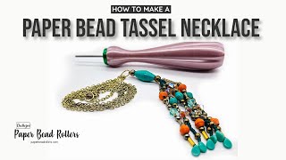 How to Make A Beaded Tassel Necklace Tutorial [upl. by Nwatna941]