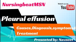 pleural effusionsymptomscausesDiagnostic evaluationTreatment MSN UNIT 3 [upl. by Pudendas]