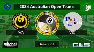 WA v VIC  Open Teams Semi Final  2024 AEBF Nationals [upl. by Airamat97]