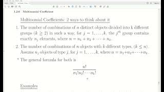 ims7  Counting Methods Multinomial Coefficient [upl. by Sackman]