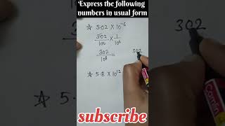 Express the numbers in usual form usualform class8th exponentandpowers maths [upl. by Ecille]