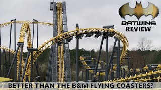 Batwing Review Six Flags America Vekoma Flying Dutchman  Plus a History of the Flying Coaster [upl. by Goulet207]