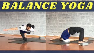 34Minute Intermediate Balance Yoga Poses Flow Class For Students  With Master Sourav  Kiows [upl. by Frohman]