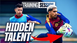 GOALKEEPER ARAUJO SPECTACULAR SAVE of LEWYs SHOT on GOAL  FC Barcelona training 🔵🔴 [upl. by Trilbee]