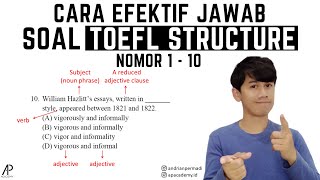 Cara EFEKTIF Jawab Soal TOEFL Structure No 110 [upl. by Airb423]