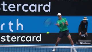 David Goffin v Vasek Pospisil highlights RR  Mastercard Hopman Cup 2018 [upl. by Noirb]