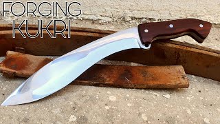 Forging kukri knife from leaf spring [upl. by Jacquenetta]