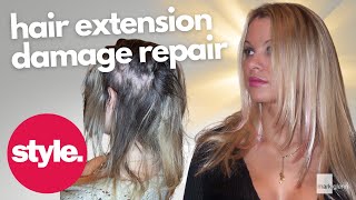 Hair Extension Damage Repair on USAs Style Network TV [upl. by Anaitat799]