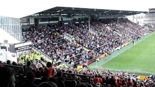 Fulham v Blackpool Blackpool fans singing quotThis is the best tripquot [upl. by Deer]