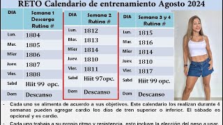 Calendario de entrenamiento Agosto 2024 [upl. by Ayekat520]