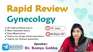 Gynecology Rapid Review By Dr Ramya Gubba [upl. by Merv]