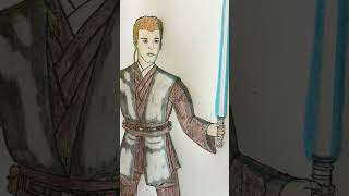 Star Wars Disney Canon Drawing Jedi Padawan Anakin Skywalker Attack of the Clones [upl. by Kopans]