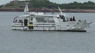 Sur Mer Bréhat Hybrid Ferry Le Guerzido 22620 LArcouest amp 22870 ÎledeBréhat Brittany France [upl. by Ahsoem]