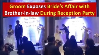 Groom Exposes Bride’s Affair with Brother in law During Reception Party [upl. by Ainigriv]