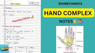 HAND COMPLEX NOTES✋️ BIOMECHANICS Physiotherapy 2nd Yr 💥 [upl. by Adok]