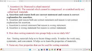 CBSE  CLASS 6  SCIENCE  SORTING MATERIALS INTO GROUPS  WORK SHEET [upl. by Nolrak]